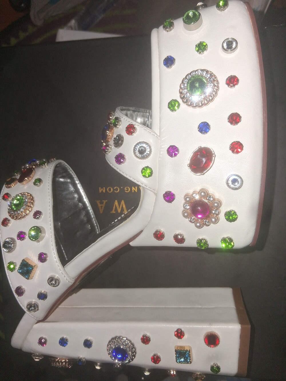 Azalea Wang Multi- Colored Gem Crested Heels